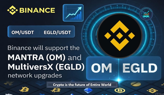 Binance support the MANTRA (OM) and MultiversX (EGLD) Network upgradation